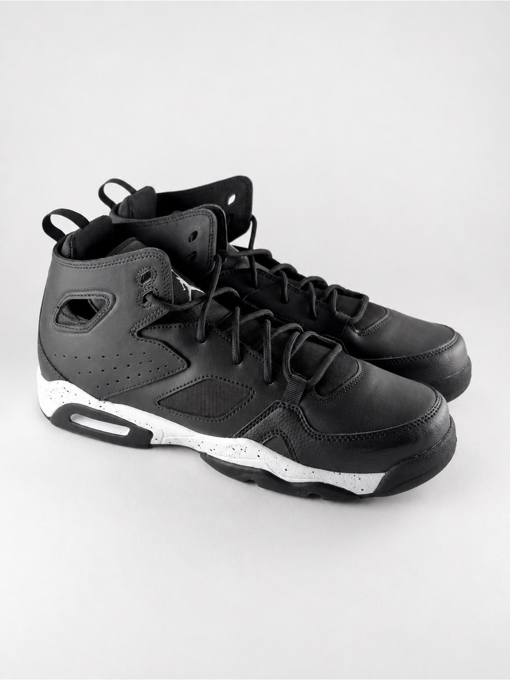 Size 7M- Jordan Flight Club 91’ Men’s Black and White High-Top Sneakers